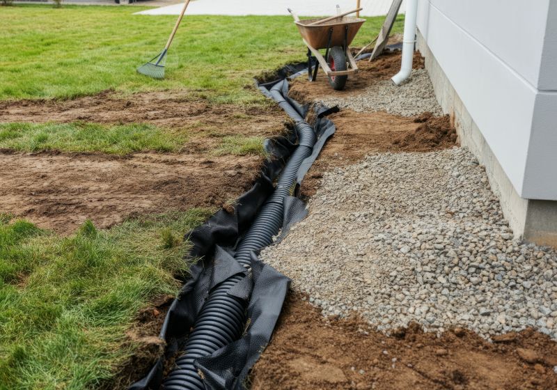 Flooded Yard Drainage Installation